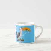 Funny gele paardenvogel cartoon espresso kop (Rechts)