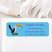 Funny gele paardenvogel cartoon etiket (Insitu)