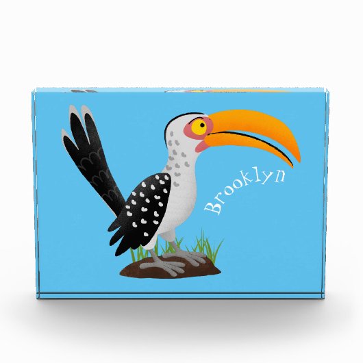 Funny gele paardenvogel cartoon fotoblokken (Voorkant)
