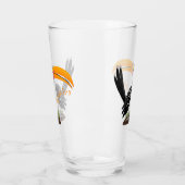 Funny gele paardenvogel cartoon glas (Links)