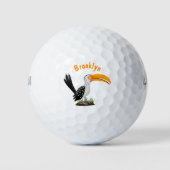 Funny gele paardenvogel cartoon golfballen (Voorkant)