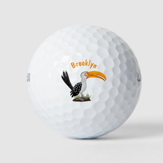 Funny gele paardenvogel cartoon golfballen (Voorkant)