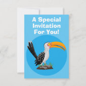 Funny gele paardenvogel cartoon kaart (Achterkant)