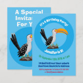 Funny gele paardenvogel cartoon kaart (Voorkant / Achterkant)