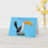 Funny gele paardenvogel cartoon kaart (Gele Bloem)