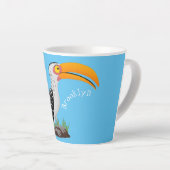 Funny gele paardenvogel cartoon latte mok (Rechterhoek)