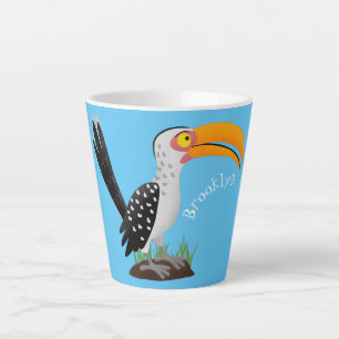 Funny gele paardenvogel cartoon latte mok