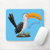 Funny gele paardenvogel cartoon muismat (Met muis)