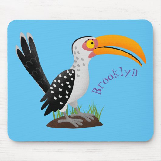 Funny gele paardenvogel cartoon muismat (Voorkant)