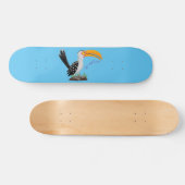 Funny gele paardenvogel cartoon persoonlijk skateboard (Horizontaal)