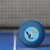 Funny gele paardenvogel cartoon pingpongbal (Net)