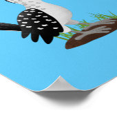 Funny gele paardenvogel cartoon poster (Hoek)