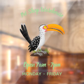 Funny gele paardenvogel cartoon raamsticker (Vel 2)