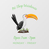 Funny gele paardenvogel cartoon raamsticker (Vel)