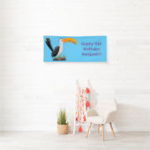 Funny gele paardenvogel cartoon spandoek (Insitu)