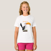 Funny gele paardenvogel cartoon t-shirt (Voorkant volledig)