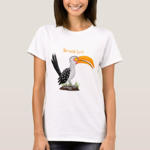 Funny gele paardenvogel cartoon t-shirt