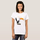 Funny gele paardenvogel cartoon t-shirt (Voorkant volledig)