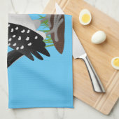 Funny gele paardenvogel cartoon theedoek (Quarter Fold)