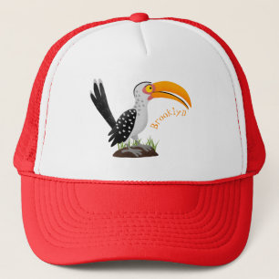 Funny gele paardenvogel cartoon trucker pet