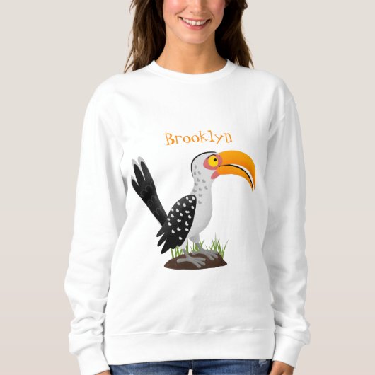 Funny gele paardenvogel cartoon trui (Voorkant)
