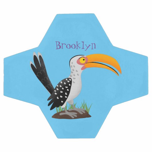 Funny gele paardenvogel cartoon voetbal (Enkel)