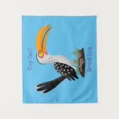 Funny gele paardenvogel cartoon wandkleed (Voorkant)