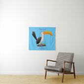 Funny gele paardenvogel cartoon wandkleed (In Situ (horizontaal))