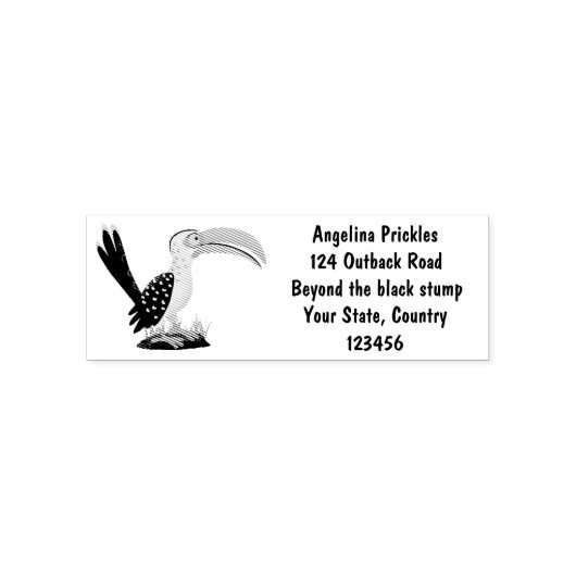 Funny gele paardenvogel cartoon  zelfinktende stempel (Design)