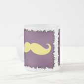 Funny gele snor matglas koffiemok (Voorkant links)