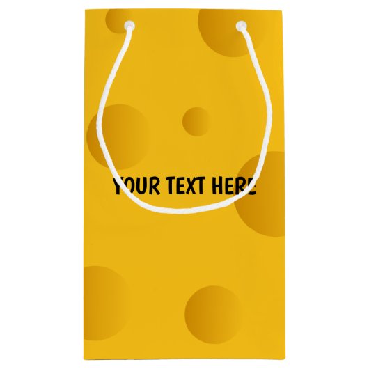 Funny gele zwitserse kaas op maat klein cadeauzakje (Achterkant)