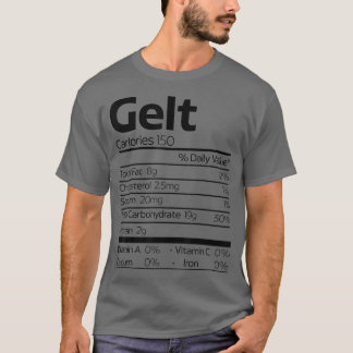 Funny Gelt Nutrition Feit Kerstmis Hanukkah Food T-shirt