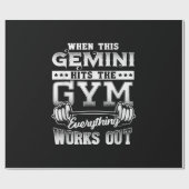 Funny Gemini Gym Workout Design Cadeaupapier (Vlak)