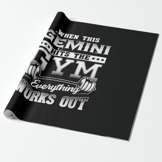 Funny Gemini Gym Workout Design Cadeaupapier (Uitgerold)