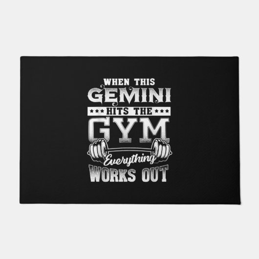 Funny Gemini Gym Workout Design Deurmat (Voorkant)