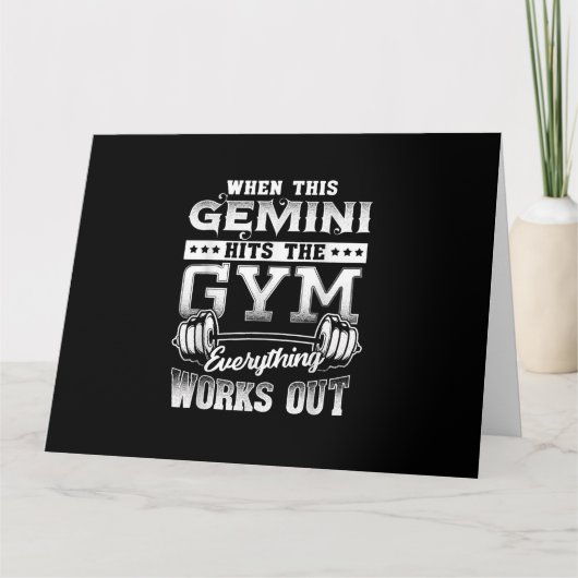 Funny Gemini Gym Workout Design Kaart (Voorkant)