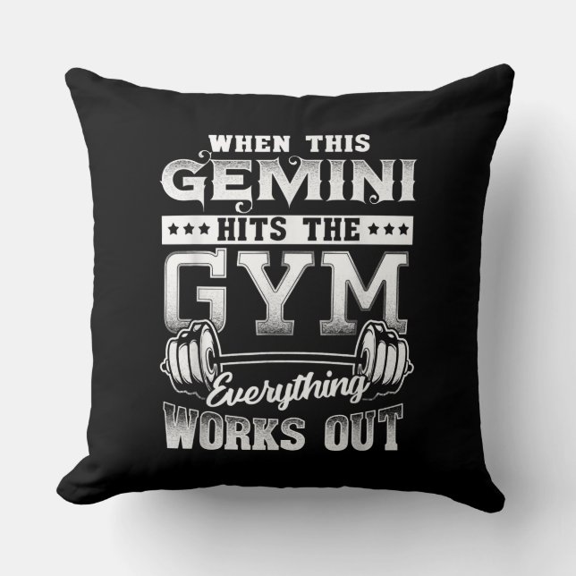Funny Gemini Gym Workout Design Kussen (Voorkant)
