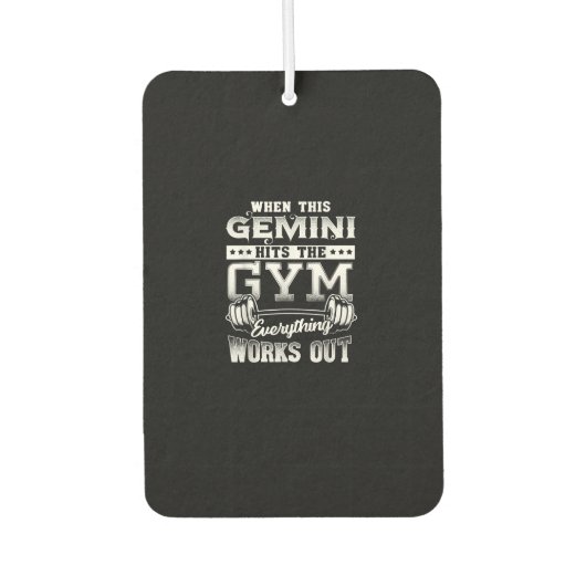 Funny Gemini Gym Workout Design Luchtverfrisser (Voorkant)