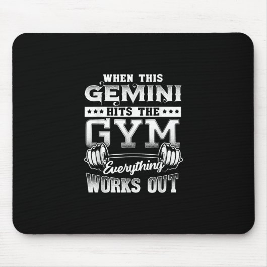 Funny Gemini Gym Workout Design Muismat (Voorkant)