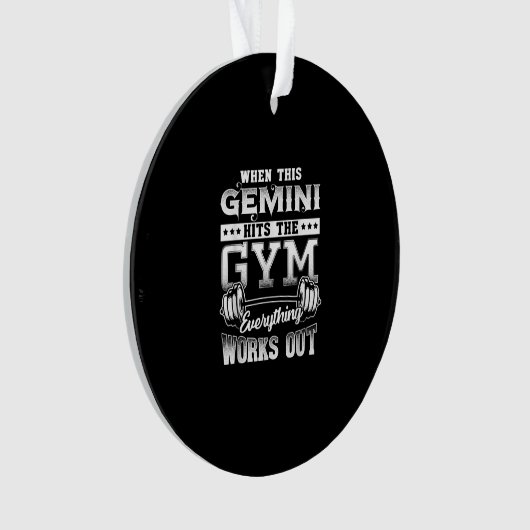 Funny Gemini Gym Workout Design Ornament (voorkant)