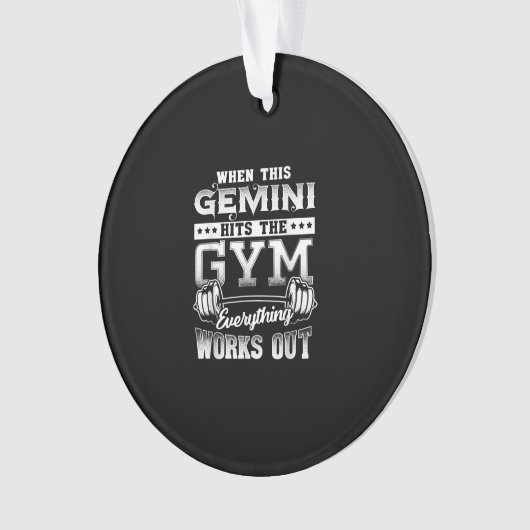 Funny Gemini Gym Workout Design Ornament (voorkant)