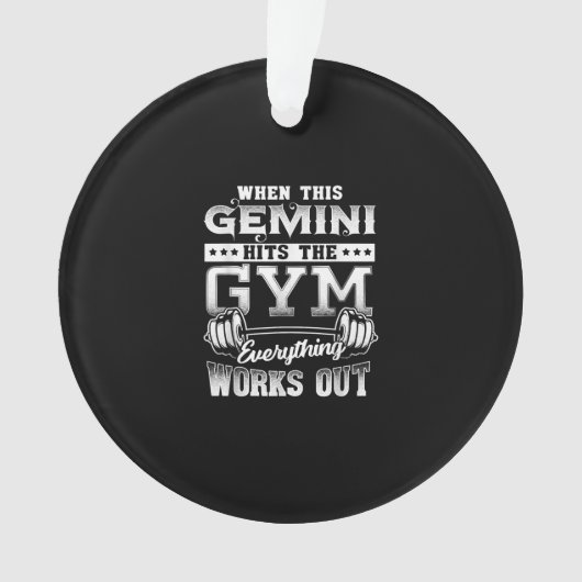 Funny Gemini Gym Workout Design Ornament (voorkant)