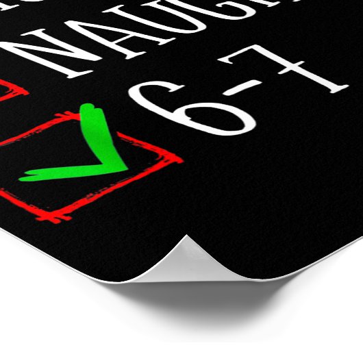 Funny Gen Alpha 6-7 Meme Nice Naughty 67 Christmas Poster (Hoek)