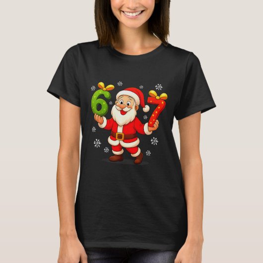 Funny Gen Alpha Slang 6 7 Christmas Santa Six Seve T-shirt (Voorkant)