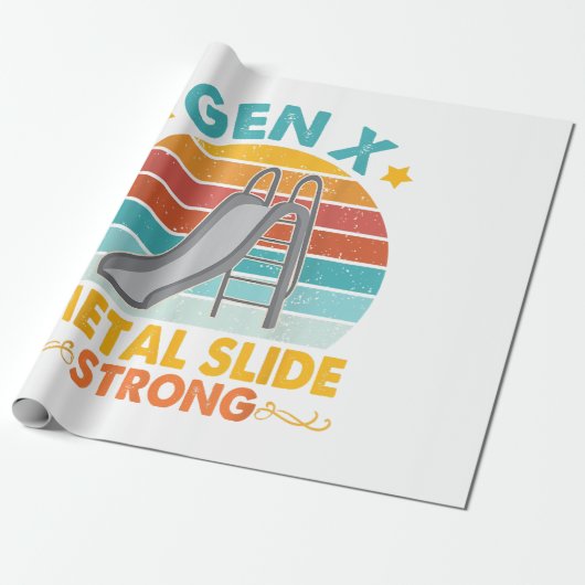 Funny Gen X Generation Sarcasme Gen X Metal Slide Cadeaupapier (Uitgerold)