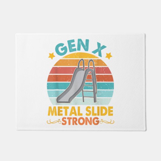 Funny Gen X Generation Sarcasme Gen X Metal Slide Deurmat (Voorkant)