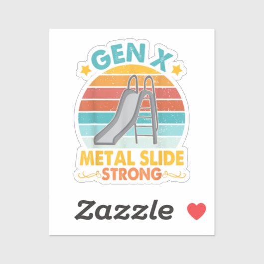 Funny Gen X Generation Sarcasme Gen X Metal Slide  Sticker (Vel)