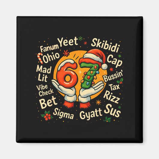 Funny Gen Z Christmas 67 Meme Holiday Trendy  Magneet (Voorkant)