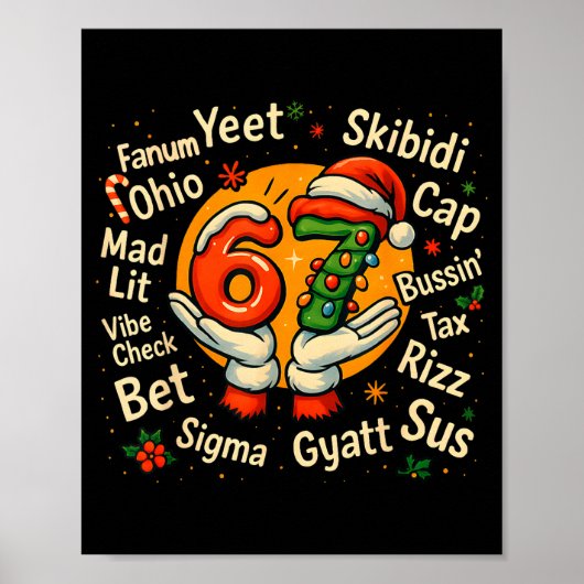 Funny Gen Z Christmas 67 Meme Holiday Trendy  Poster (Voorkant)