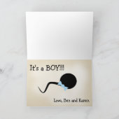 Funny Gender Reopenbaart Announcement Card (Jongen Aankondiging (Binnen)